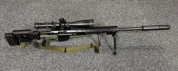 Accuracy International - AX .308 Rifle Black / Green + S&B 12-50x56 PMII P4F MOA Scope - Used