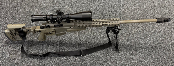 Accuracy International - AX 6.5CM in Elite Sand with Tactical Muzzle Brake + Delta Javelin 4.5-30x56 Scope - USED