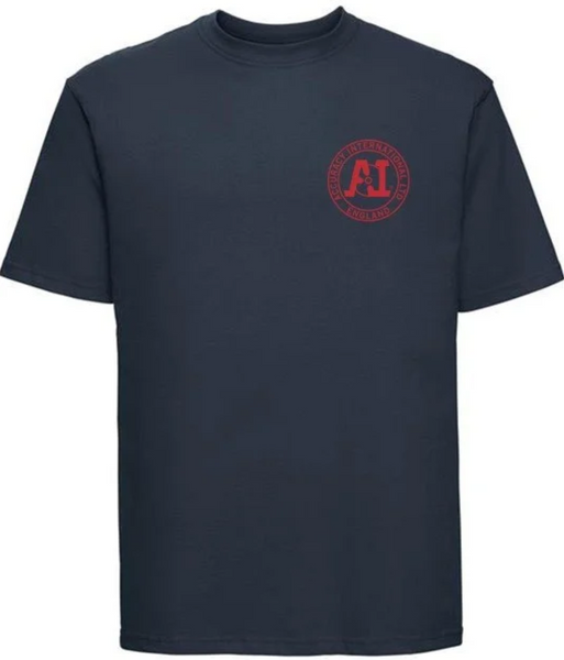 Accuracy International - Skull T-Shirt - Navy & Red - Large