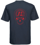 Accuracy International - Skull T-Shirt - Navy & Red - Large