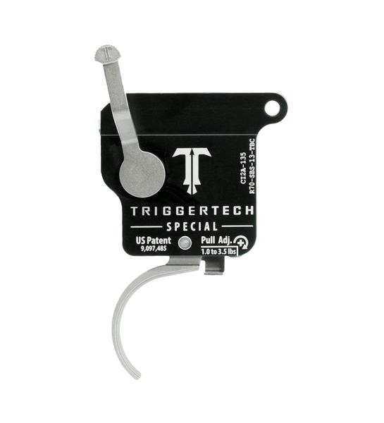 TriggerTech - Rem 700 Factory Special Curved Single Stage Trigger - SS/Black - R70-SBS-13-TBC