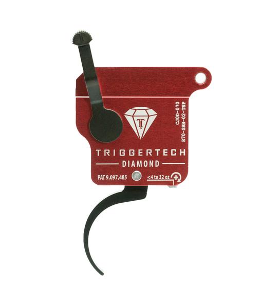 TriggerTech - Rem 700 Clone Diamond Pro Curved Single Stage Trigger - Red/Black - R70-SRB-02-TNP